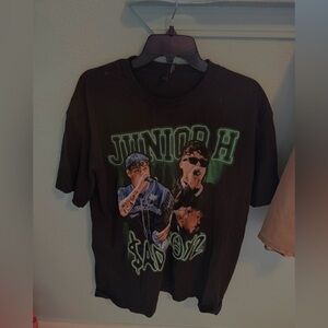 Junior H Black Graphic Kids T-Shirt